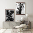 puthiac 24x36 Solid Oak Wood Picture Frame, No Mat, Wall Display Only, Vertical or Horizontal, Plexi Front, 3 Pack, Walnut