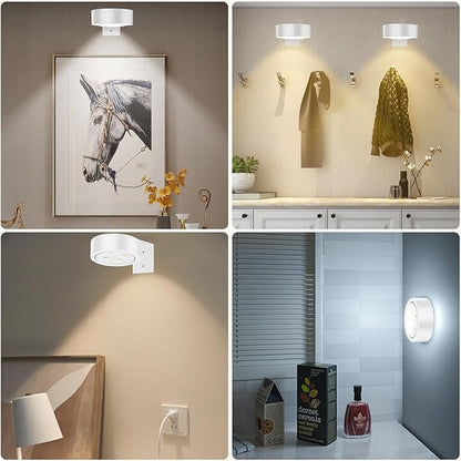 Picture Lights for Wall, 3 Lighting Modes Magnetic Art Display Light,Battery Operated Led Painting Light with Remote Control Dimmable & Timer,3Pack White