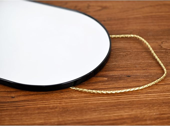 Funerom Decorative Arched Wall Mirror with Black Frame, 15.8 x 9 inches, Small Modern Hanging Mirror for Bedroom Bathroom
