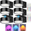 RGB Picture Light Battery Operated Painting Lights for Wall Wireless Magnetic Display Art Light with Remote Controls,Dimmable&Timer for Art Frame Artworking,6Pack Black