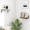 Fun Memories Deep Floating Shelves for Wall, 16W x 8D Wall Mounted Shelves Set of 2, Wide Display Ledge Shelf with Sturdy Metal Brackets for Living Room, Bathroom, Bedroom and Kitchen, Rustic Brown