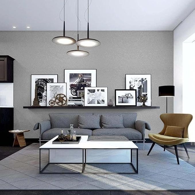 Abyssaly Grey Peel and Stick Wallpaper, Embossed Self Adhesive Silver Gray Contact Paper for Bedroom, Removable Home Decoration Wallpaper Covering for Cabinets Countertop 15.7in X 590.5in