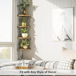Alsonerbay Corner Shelf Wall Mount, 4 Tier Floating Shelves for Wall Storage, Rustic Wood Shelves for Bedroom, Living Room, Bathroom, Entryway, Garage (Dog Shaped)