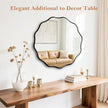 Fabuady Black Round Wavy Edge Mirror - 20'' Circle Wall Mirror with Metal Frame, Decorative Hanging/Leaning Mirrors for Bathroom, Bedroom, Living Room, Hallway, Entryway, Office, Home Decor