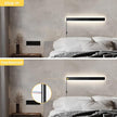Modern Plug in Wall Sconces, 23.6 inch Frosted Black LED Long Wall Lights, 12W Warm White 3000K Acrylic Indoor Wall lamp,with 59
