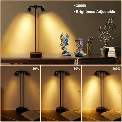IMAGE Rechargeable Cordless Spotlight, Table Spotlight Accent Lighting for Plants Pictures Artwork Jewelry Showcase Model Display Shelves Cabinet Table Lamp for Home Restaurant Dinner Bar Warm White