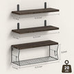 Floating Bathroom Shelves Wall Mounted - Wooden Shelf Set of 3 for Over Toilet Storage & Farmhouse Bathroom Decor - Perfect Shelving Organizer for Apartments RVs Powder Room Restroom - Rustic