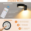6Pcs Rechargeable Battery Picture Light,Wall Lights for Pictures with Remote Dimmable and Timer,3 Lighting Modes Magnetic Art Display Light for Paintings Battery Operated-Black