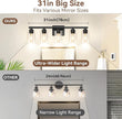 5-Light Matte Black Bathroom Light Fixtures, 31