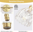 Vintage Bathroom Light Fixtures,2-Light Hardwired Vanity Lights with Clear Tulip Glass Shade,Gold Bathroom Vanity Light for Mirror Restroom,E26 Socket,14.57 in(Bulbs Not Included)