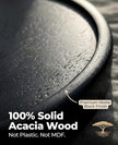 AceList Small Round Floating Shelves (Set of 3), 6 Inch Real Wood Circle Wall Shelf for Bathroom & Bedroom Decor, Matte Black Invisible Mount Display Rack for Plants, Collectibles, and Trophies