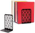 Geomod 3D Cube Black Metal Bookends Decorative for Heavy Books - Sturdy Boho Book Stops - Minimal Book Shelf Stopper - Durable Office Bookends - Weighted Metal Book Holders - 7x4.75 Inches - 1 Pair