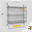 Sorbus 3-Tier Floating Bathroom Shelves for Wall - Wood Wall Storage for Towels, Over The Toilet Storage Cabinet, Gaming Floating Shelves, Bathroom Accessories, and Home Decor (Gray)