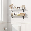 Fun Memories Deep Floating Shelves for Wall, 24W x 8D Wall Mounted Shelves Set of 2, Wide Display Ledge Shelf with Sturdy Metal Brackets for Living Room, Bathroom, Bedroom and Kitchen, White
