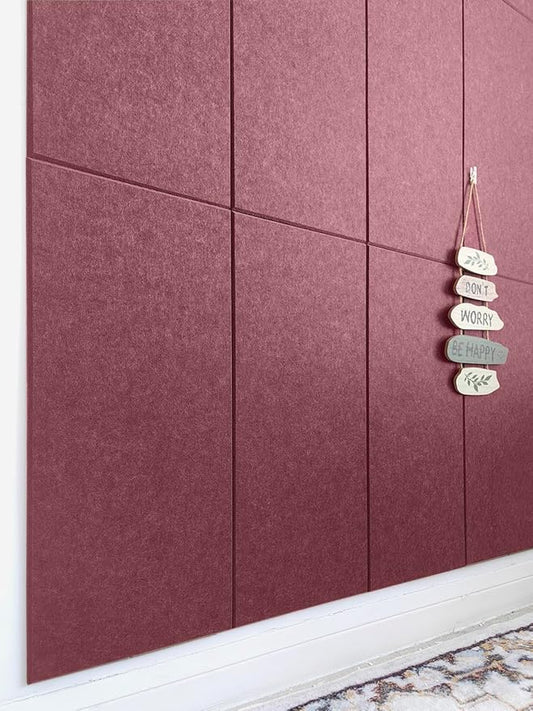 Acoustic Panels 12-Pack Soundproof Wall Panels 24"X12"X0.35" Sound Panels High Density Sound Dampening Panels - Red Wine