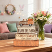 Easter Decorations - Farm Delivery Easter Truck Tiered Tray Decor - Wooden Farmhouse Easter Tabletop Sign with Carrots & Eggs - Rustic Spring Home Decor for Shelf Mantel Kitchen - Spring Home Decor for Living Room, Kitchen Counter