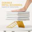 GEOMOD Geometric Honeycomb Gold Metal Bookends Decorative - Tall Sturdy Book Ends for Shelves - Modern Heavy Duty Bookend Stopper - Office or Home Book Shelf Book Holder - 6x3.25x6.25 Inches - 1 Pair