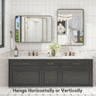 22x30 Inch Bronze Framed Bathroom Mirror, Brushed Bronze Metal Vanity Mirror, Bronze Rectangle Mirror, Rounded Corner, Tempered Glass, Anti-Rust, Shatterproof (Horizontal/Vertical)