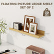 Axeman Floating Shelves | Picture Ledge Shelf Set of 2 | Oak Wall Shelves with Lip | Oak Picture Shelf for Wall with Ledge | Photo Ledges 16 Inch