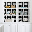Black and White Peel and Stick Wallpaper Diamond Wallpaper Rhombus Contact Paper 17.3