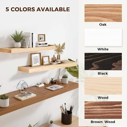 36x8x1.6 inch Floating Shelves Set of 2 – Solid Wood Rustic Wood Wall Mounted Shelf for Kitchen, Bathroom, Living Room