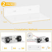 Small Adhesive Wall Shelves Set of 2, White Floating Shelves for Wall 8 Inch, Metal Display Shelf for Living Room, Bderoom, Kitchen, Bathroom, Office Decor