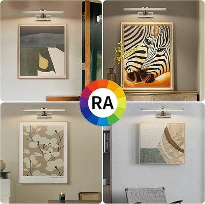 5000mAh Picture Light Battery Operated,15.7In Antique Bronze Wireless Rechargeable Picture Light 3 Colors Dimmable Art Light with Remote Timer for Paintings,Gallery