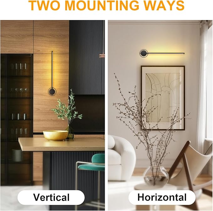 Wireless Wall Sconces Set of Two, 23.6
