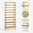 Bamboo Rack, Adjustable Bamboo Shelf, Stand Utility Storage Shelf Multifunctional Bathroom Kitchen Living Room Holder Plant Flower Stand (6-Tier)