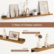 Fun Memories Picture Ledge Shelf, 40 Inch Floating Shelves Set of 2, Large Nursery Book Shelves for Toys Storage, Kids Bookshelf Wall Mounted for Wall Decor Books Photo Frames, Rustic Brown