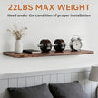 Assembly Easy Floating Shelves Set of 3,24 Inch Wall Mounted Wooden Shelf, Rustic Hanging Shelves for Home Decor, Books and Storage, Organizer for Bedroom,Small Bathroom,Kitchen,Vintage Brown