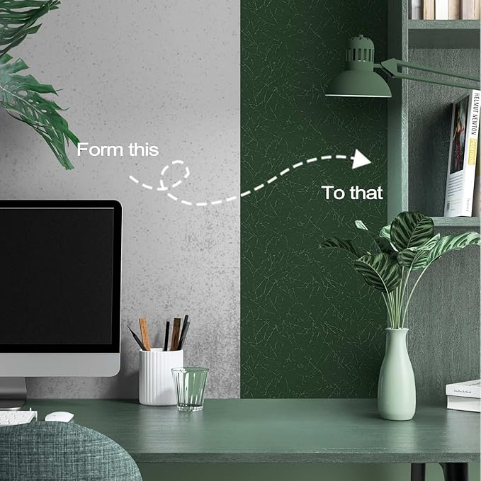 Abyssaly Dark Green Peel and Stick Wallpaper Removable Silk Texture Contact Paper Self Adhesive Vintage Embossed Stick on Wallpaper Home Decorativon for Wall Shelf Liner Paper 15.7
