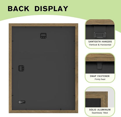 FrameWorks 2-Pack, 12x16 Matted to 8x12 Picture Frame, Dark Oak – Classic Wooden Photo Frame with Tempered Glass, Modern Matte Finish for Prints, Posters, Certificates & Wall Decor – Gallery-Ready
