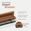 Wood Floating Shelf Set of 2, 4.5D x 15W Inch Modern Reversible Wall Shelves, Minimalism Wall Mount Hardwood Shelves, Wall Decor for Bedroom Living Room Kitchen (Walnut)