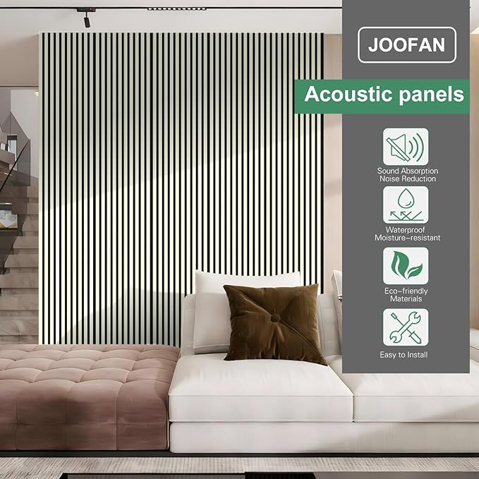 Premium Acoustic Wood Slat Wall Panels – Noise-Reducing Sound Absorption Panels for Home Theater, Studio & Office | Modern Decorative Slat Walling for Echo Control | Eco-Friendly & Easy to Install