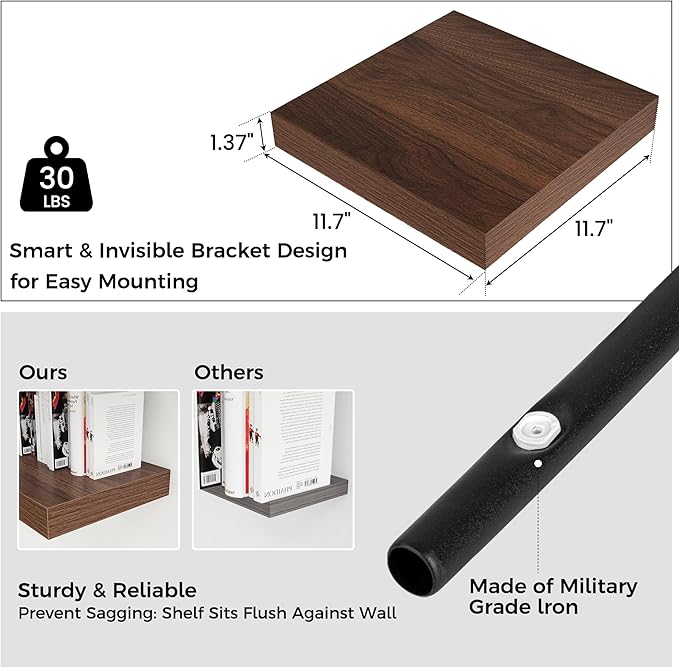 Square Floating Shelves for Wall 12