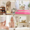 JUNEBRUSHS 4 Pack Self Adhesive Acrylic Mirror, 8 x 8 Inch Mirror Tiles,Flexible Plastic Mirror Sheets Wall Stickers,2MM Thick Mirrors
