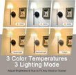 10,000mAh Rechargeable Battery Operated Wall Lights with Fabric Shade, Wireless Sconces with Remote and Touch Control, Dimmable 3 Color Temperature for Bedroom Living Room Hallway, Black 1PCS