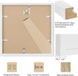 puthiac 8x8 Solid Oak Wood Picture Frame, Fits 4x4 with Mat or 8x8 Without Mat, Wall or Tabletop Display with Stand, Plexi Front, 1 Pack, White