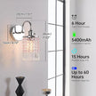 Set of 2 Crystal Battery Operated Wall Sconce, Rechargeable Battery Powered Wall Lamp with Remote Control, Modern Dimmable Wall Lights for Bedroom Bathroom(Pink, Silver Base)