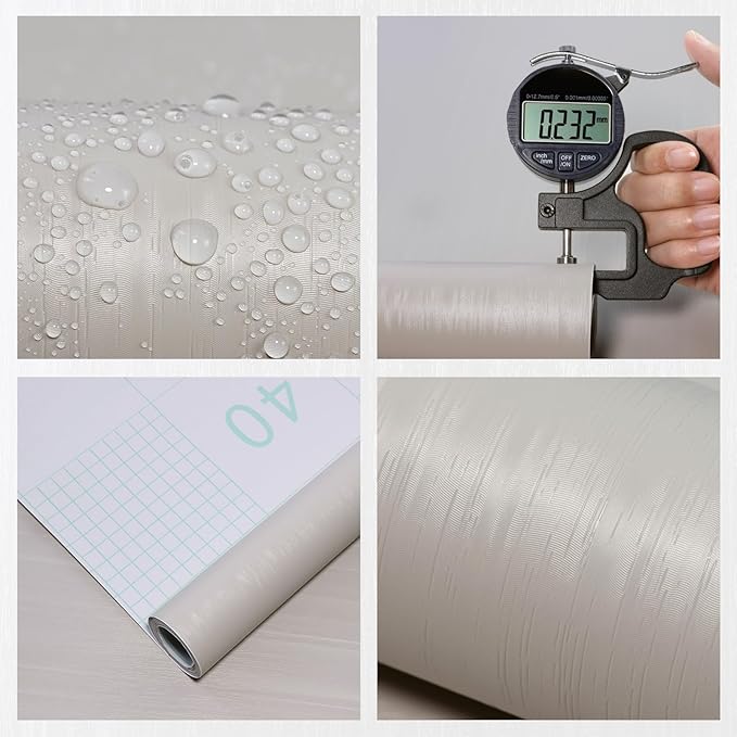 wishFIRE Cream Textured Peel and Stick Wallpaper 15.7