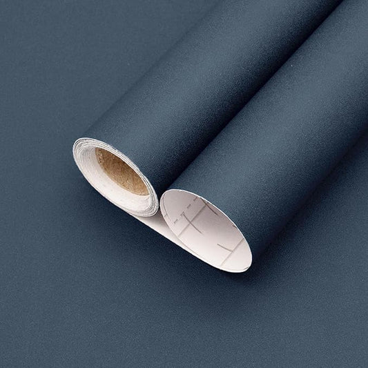 Yancorp 16"x394" Matte Blue Contact Papaer Peel and Stick Wallpaper Vinyl Wrap Countertop Wallpapers Waterproof for Cabinets Drawers Bedroom Kitchen Self-Adhesive Wallpaper