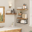 Bathroom Shelves Over Toilet Set of 3, Floating Shelves for Wall Toilet Paper Storage, 1.5