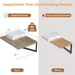 Heimlove Deep Floating Shelves for Wall, 16W x 12D Rustic Grey Wood Wall Shelves Set of 2, Large Floating Shelf for Living Room, Kitchen, Office, Bedroom and Decor Storage, with Metal Bracket - Grey