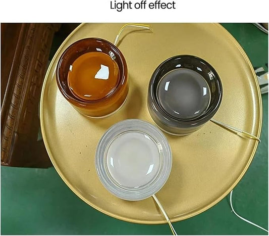 Modern Wall Sconce,Thick Glass Shade LED Fixture,Minimalist Round Wall Lamp for Bathroom Vanity, Bedroom Bedside, Living Room(Amber)