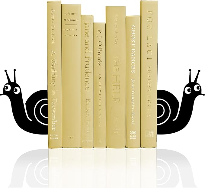 Bookends Cute Snail Metal Book Ends, Novelty Decorative Bookends for Bookshelf, Book Organizer for Desk Home Office School Bookshelf Decor, Black - 1 Pairs