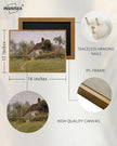 InSimSea Framed Canvas Wall Art Vintage Decor, Landscape Art Prints, Old Cottages Countryside Paintings Wall Decor, Rustic Farmhouse Picture for Bedroom Living Room Bathroom, 12