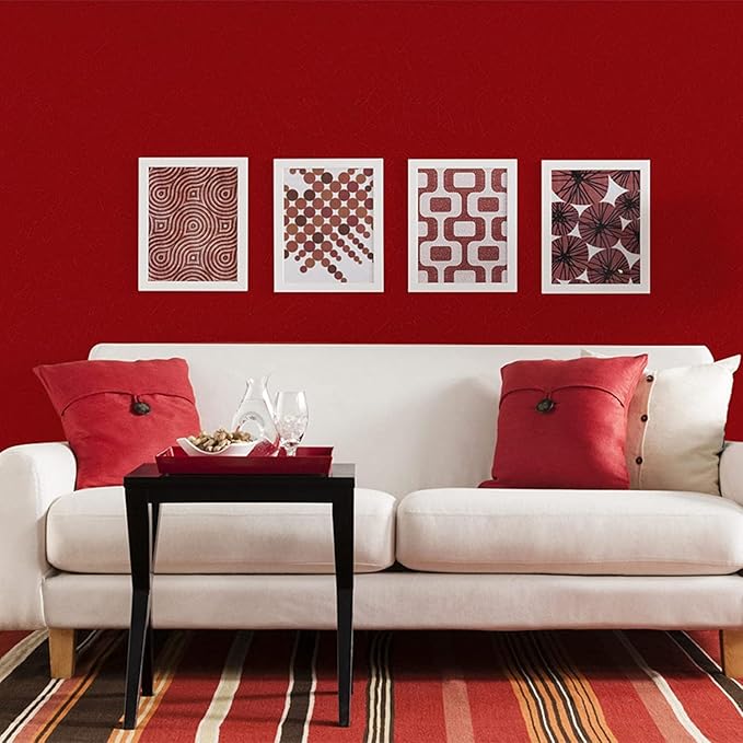 Abyssaly Red Wallpaper Peel and Stick Removable Self Adhesive Embossed Silk Textured Wallpaper Home Decorativon Contact Paper for Cabinet Kitchen Shelf Liner Paper 15.7