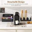Lifewit 2-tier Coffee Station Organizer Caddy for Countertop, 10 Compartments Coffee Bar Organizers for Cups, Pods, Sugar, Compact Condiment Holders Storage for Office Breakroom Kitchen Home Black