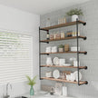 Industrial Pipe Shelf Brackets Wall Mount,Open Black Pipe Shelving for Kitchen,Floating Shelf Brackets Mount,Open Bookshelf Brackets for Shelves,Wall Shelves 12 Inch Deep(2PcsX5Tier,61